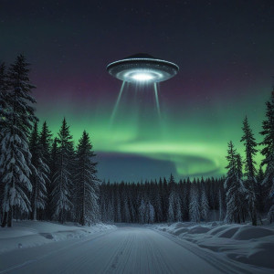 Giant UFO over Scandinavian forest under Aurora borealis - R5.jpg