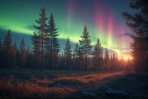 Scandinavian forest under Aurora borealis - Р2.jpg