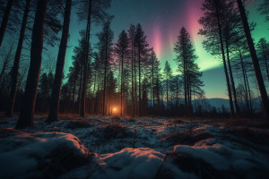 Scandinavian forest under Aurora borealis - Р4.jpg