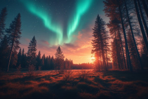 Scandinavian forest under Aurora borealis - Р5.jpg