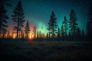 Scandinavian forest under Aurora borealis - Р6.jpg