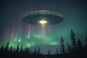 Giant UFO over Scandinavian forest under Aurora borealis - P3.jpg
