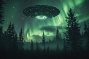 Giant UFO over Scandinavian forest under Aurora borealis - P5.jpg