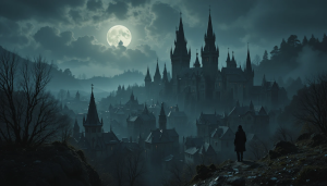 Medieval city of nightmares under full round moon.png