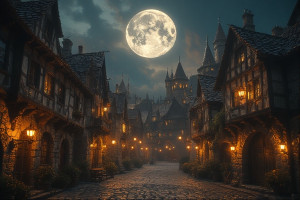Medieval city of nightmares under full round moon - P1.jpg