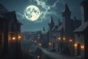 Medieval city of nightmares under full round moon - P2.jpg