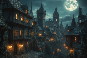 Medieval city of nightmares under full round moon - P4.jpg