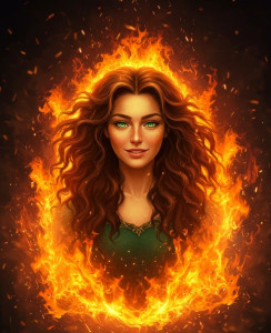 Irish woman standing in fire and smiling - 1.jpg