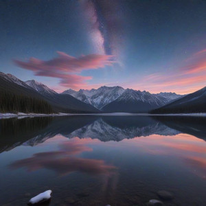 Vast, tranquil lake reflects a swirling, nebula-filled sky - JXI.jpg