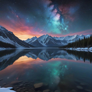 Vast, tranquil lake reflects a swirling, nebula-filled sky - BXL.jpg