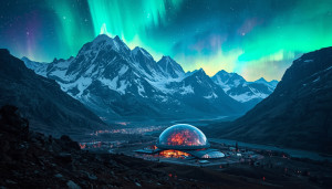 A majestic mountain range under a vibrant aurora borealis - Л1.jpg