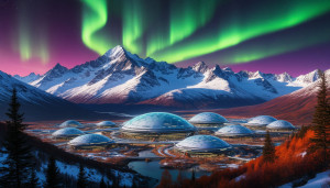 A majestic mountain range under a vibrant aurora borealis - Ш1.jpg
