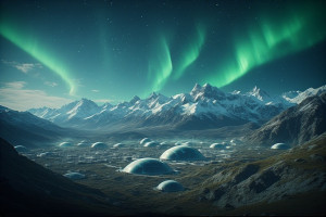A majestic mountain range under a vibrant aurora borealis - P2.jpg