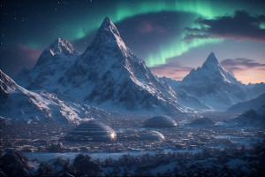 A majestic mountain range under a vibrant aurora borealis - P4.jpg