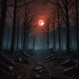 Ancient horror in haunted forest under blood moon - H1.png