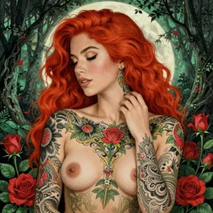 Nude-redhead-tattoos-roses.webp