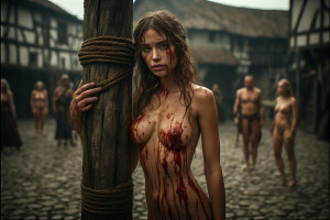 Naked woman tied to a whipping post - P6.jpg