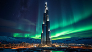 Futuristic skyscraper under aurora borealis -  S1.jpg