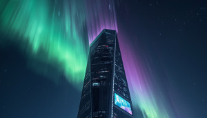 Futuristic skyscraper under aurora borealis -  L1.jpg