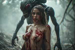 Beautiful naked woman stands in front of murderous ET - P1.jpg