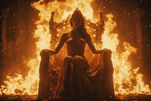 Beautiful naked queen sits on a burning throne - P3.jpg