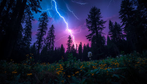 Superbolt at night over Oregon forest - L1.jpg