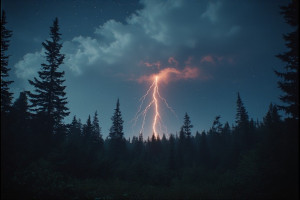 Superbolt at night over Oregon forest - P2.jpg