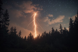 Superbolt at night over Oregon forest - P3.jpg
