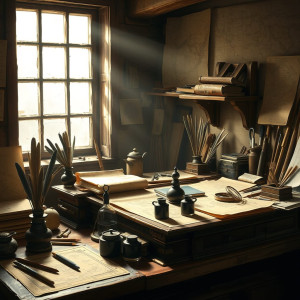 A hyperrealistic rendering of a cartographer's workbench - FS.jpg