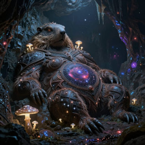 A colossal, ancient groundhog god slumbering beneath a mountain.jpg