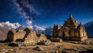 Ruins of Shambala in the Himalayas under starry night sky - S1.jpg