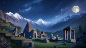 Ruins of Shambala in the Himalayas under starry night sky - L1.jpg