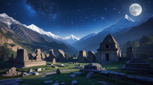 Ruins of Shambala in the Himalayas under starry night sky - L2.jpg