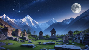 Ruins of Shambala in the Himalayas under starry night sky - L4.jpg