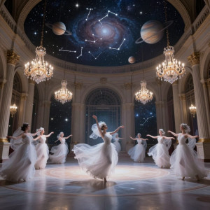 A surreal scene of a grand, celestial ballroom where constellations dance as ethereal figures.jpg