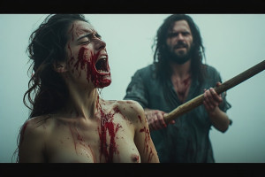 Beautiful naked woman stands in front of man holding a stick - P1.jpg