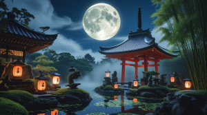 Haunted Japanese garden under full round moon - L1.jpg