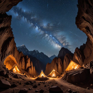 Sky caves in the Himalayas under starry night sky - АХ.jpg