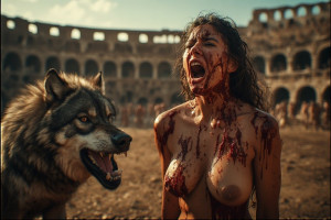 Beautiful woman stands in front of monstrous wolf - Р6.jpg