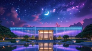 Beautiful futuristic office building under starry night sky - L1.jpg