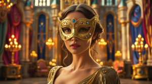 Beautiful woman in golden mask inside a magical castle - L2.jpg