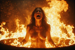 Beautiful woman stands inside burning well - Р6.jpg