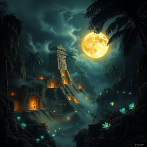 City of gold in Central American jungle under full round moon - FS.jpg