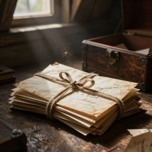 A stack of old letters, tied with a weathered ribbon.jpg