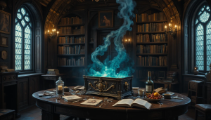 Pandora box in haunted medieval magical library - PL1.png