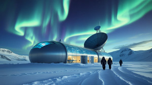 Futuristic research station in the Arctic under aurora borealis - L2.jpg