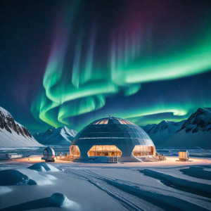 Futuristic research station in the Arctic under aurora borealis - H1.png