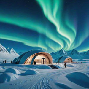 Futuristic research station in the Arctic under aurora borealis - СXL.jpg
