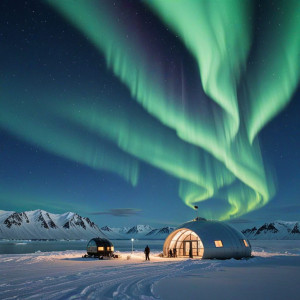 Futuristic research station in the Arctic under aurora borealis - R4.jpg