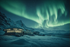 Futuristic research station in the Arctic under aurora borealis - 6.jpg